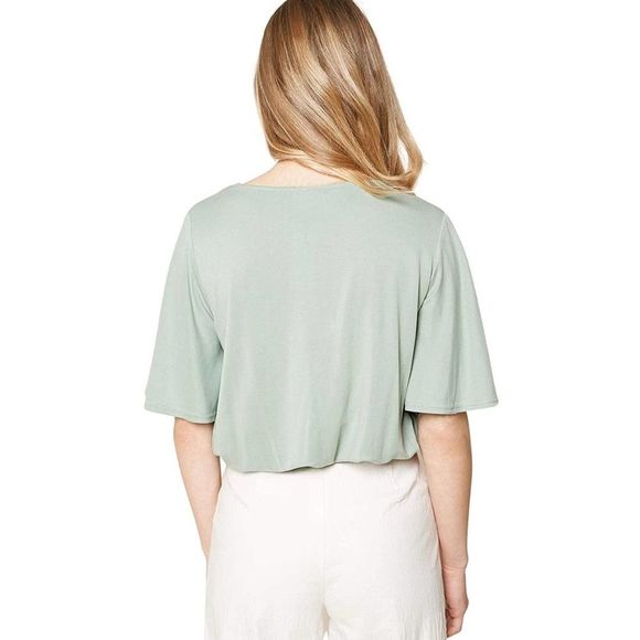 NWOT Sugar Lips Women's Small Courage Short Sleeve Surplice Knit Top V Neck - Picture 4 of 6